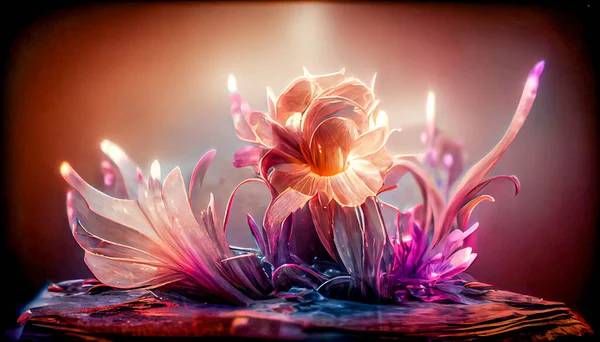 Gorgeous Fantasy Flower Beauty Fresh Spring Collection Digital Art Background — ストック写真