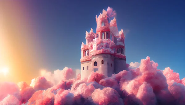 Illustration Fantasy Castle Wallpaper Beautiful Castle Wallpaper — ストック写真