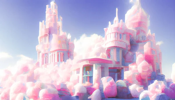 Illustration Fantasy Castle Wallpaper Beautiful Castle Wallpaper — ストック写真