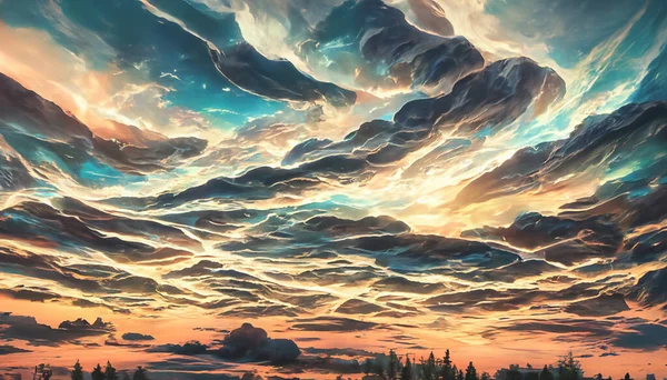 Render Abstract Blue Sky Background Series Design Creative Wallpaper Design —  Fotos de Stock