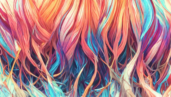Render Abstract Color Hair Texture Background Series Design Creative Wallpaper — Stok fotoğraf