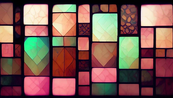 Pink Glowing Stained Glass Pattern Background Beautiful Abstract Wallpaper Full — Fotografia de Stock