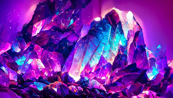 Render Gemstone Texture Precious Crystal Background Copy Space Colored Shiny — 스톡 사진