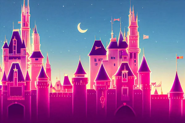 Illustration Digital Art Fantasy Castle Wallpaper — ストック写真