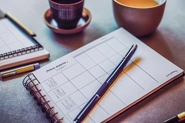 Agenda Meeting Calendar Book Blank List Planning Conceptually Illustration — 图库照片