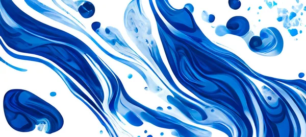 Mármore Líquido Aquarela Textura Abstrata Papel Parede Azul Branco — Fotografia de Stock