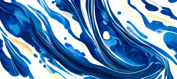 Liquid Marble Watercolor Abstract Texture Blue White Wallpaper — Stock Photo, Image