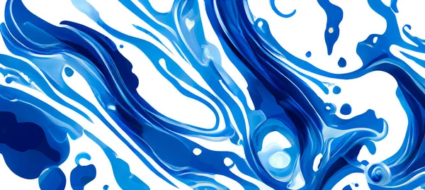 Mármore Líquido Aquarela Textura Abstrata Papel Parede Azul Branco — Fotografia de Stock