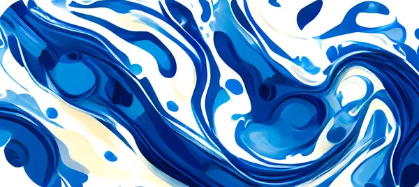 Liquid Marble Watercolor Abstract Texture Blue White Wallpaper — Stock Photo, Image