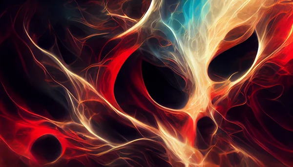Halloween Horror Cyfrowa Sztuka Abstrakcyjny Złodziej Czerwonego Tła Ognia Ilustracja — Zdjęcie stockowe