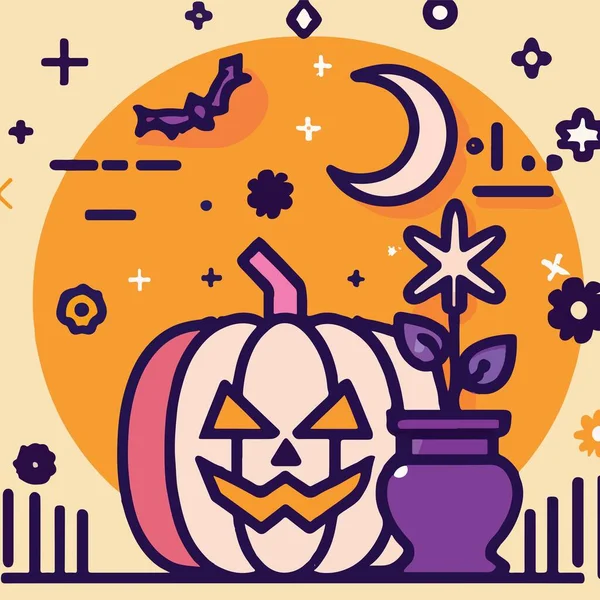 Cute Vector Halloween Iconized Illustration Isolated Background Vector Design Elements — Stock Photo, Image