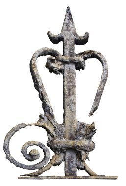 eski rustik bir gösterge ok üzerinde beyaz izole