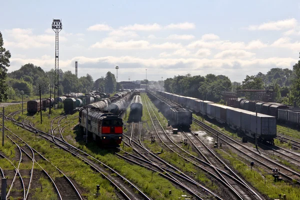 Güterzugstation — Stockfoto