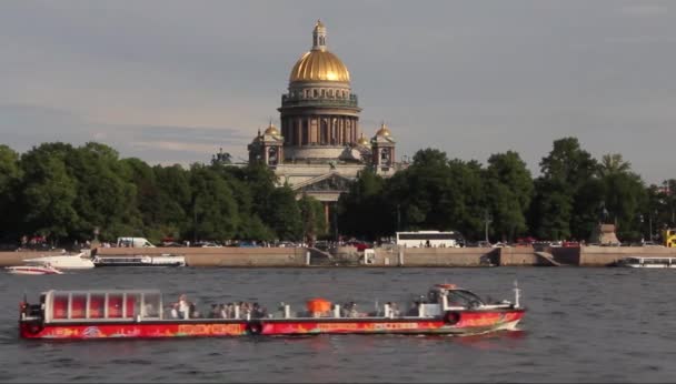 Petersburg Russia 9Th June 2021 View Saint Isaac Cathedral Admiralty — Stok video