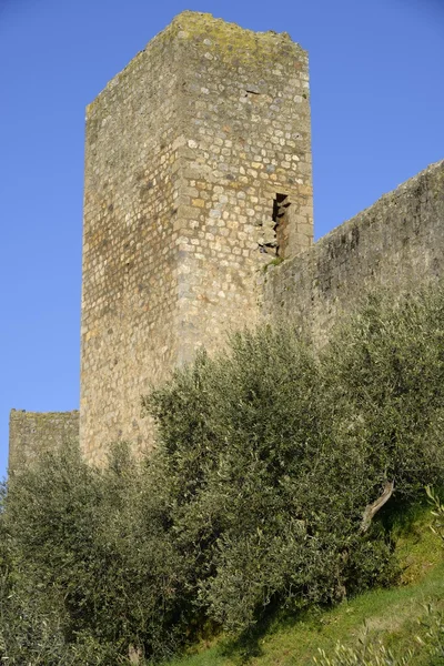 Väggarna i monteriggioni — Stockfoto