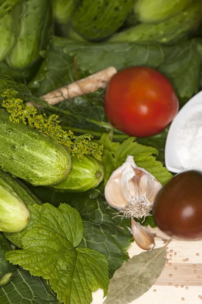 Légumes et légumes verts assaisonnement épices — Photo