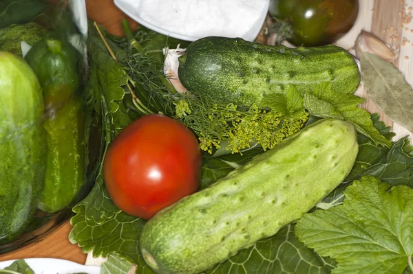 Groenten en groene kruiden kruiden — Stockfoto