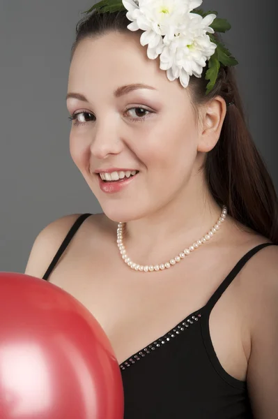 Girl with a ball — Stock Photo, Image