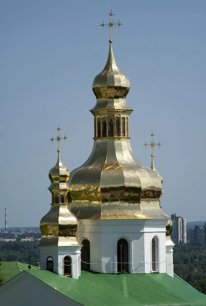 Kiev-pechersk lavra altın kubbeler — Stok fotoğraf