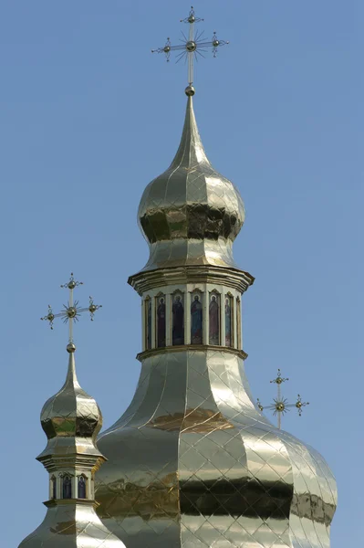 Kiev-pechersk lavra altın kubbeler — Stok fotoğraf