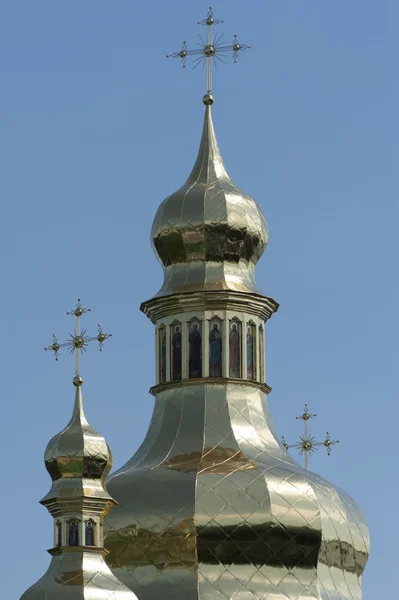 Golden domes of Kiev-Pechersk Lavra Royalty Free Stock Photos