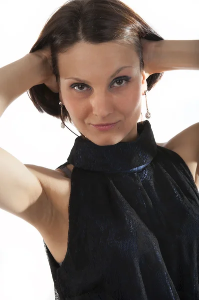 Mujer joven en un vestido azul —  Fotos de Stock