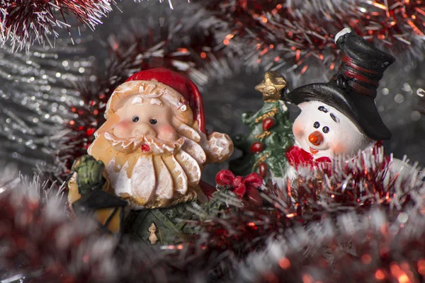 Toy Gnome and Snowman — Stock Photo, Image