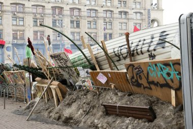 kyiv, sokaklarında barikatlar