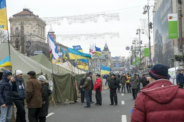 Kiev'de sokak khreschatyk ayaklanmalar — Stok fotoğraf