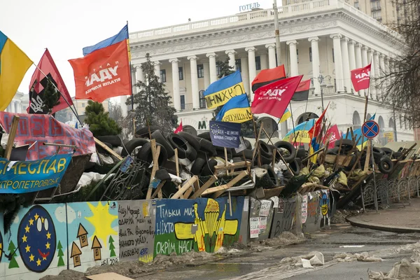 Barrikader på gatorna i Kiev — Stockfoto