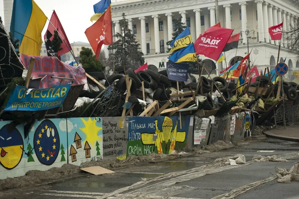 Kyiv, sokaklarında barikatlar — Stok fotoğraf