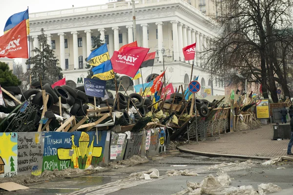 Kyiv, sokaklarında barikatlar — Stok fotoğraf