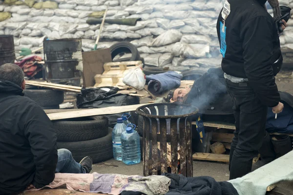 Barricate nelle strade di Kiev — Foto Stock