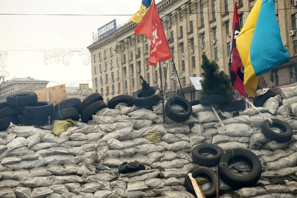 Barricades in the streets of Kyiv — Stock Photo, Image