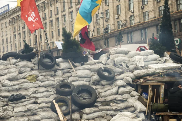 Kyiv, sokaklarında barikatlar — Stok fotoğraf