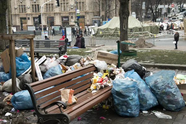 Kiev'de sokak khreschatyk ayaklanmalar — Stok fotoğraf