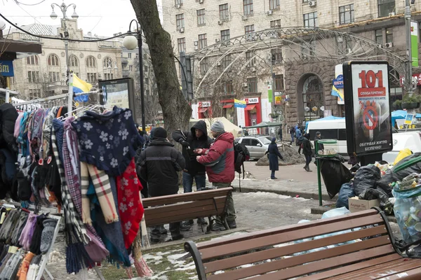 Upplopp i khreschatyk street i kiev — Stockfoto