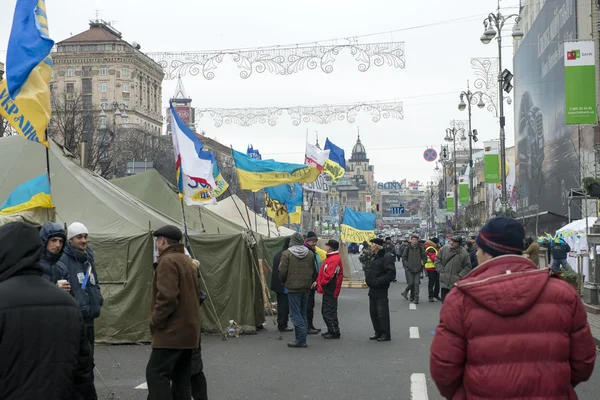 Upplopp i khreschatyk street i kiev — Stockfoto