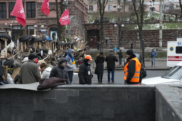 Barrikader på gatorna i Kiev — Stockfoto