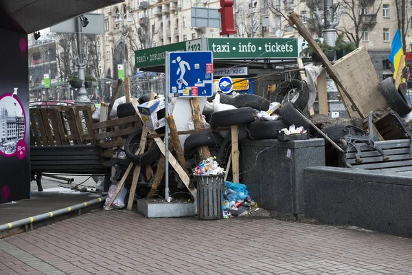 Kyiv, sokaklarında barikatlar — Stok fotoğraf