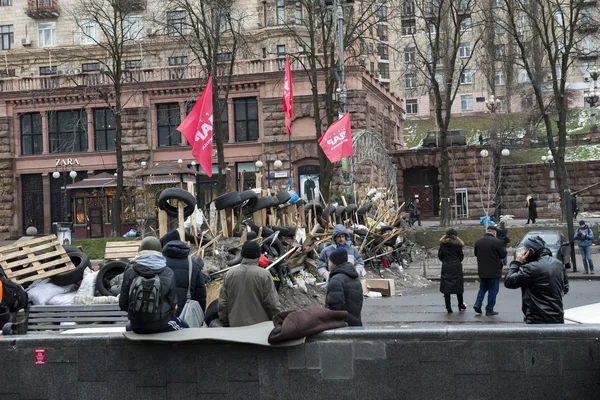 Kyiv, sokaklarında barikatlar — Stok fotoğraf