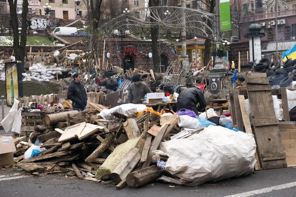 Barricades in de straten van Kiev — Stockfoto