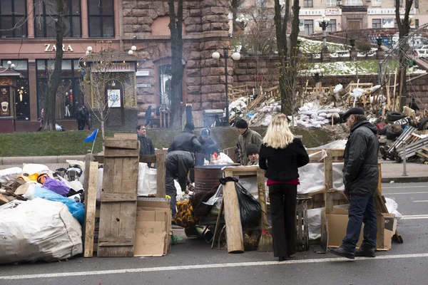Баррикады на улицах Киева — стоковое фото