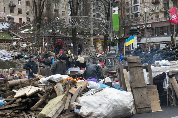 Kyiv, sokaklarında barikatlar — Stok fotoğraf