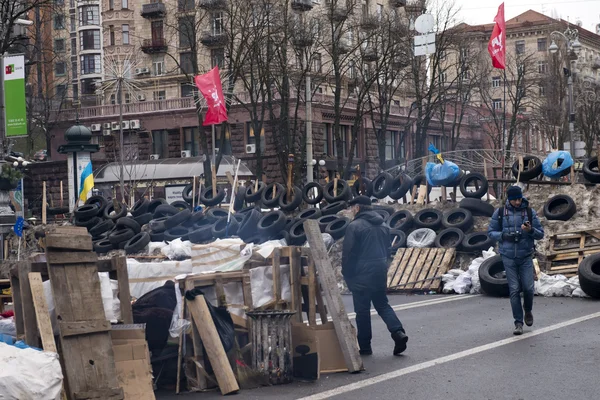 Barrikader i gaderne i Kiev - Stock-foto