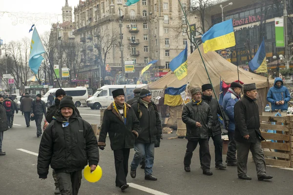 Kiev'de sokak khreschatyk ayaklanmalar — Stok fotoğraf