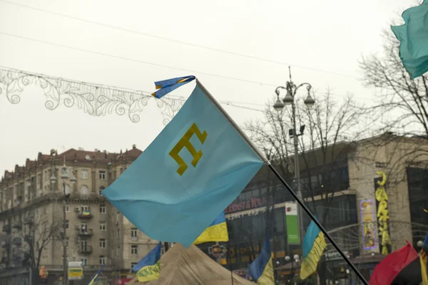 Kiev'de sokak khreschatyk ayaklanmalar — Stok fotoğraf