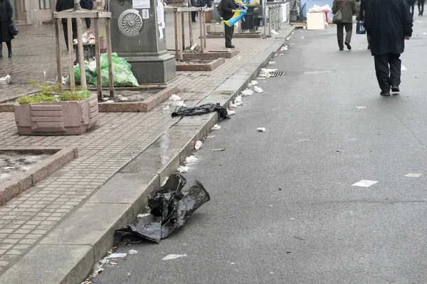 Nepokoje v khreschatyk street v Kyjevě — Stock fotografie