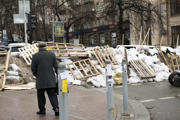 Barricate nelle strade di Kiev — Foto Stock