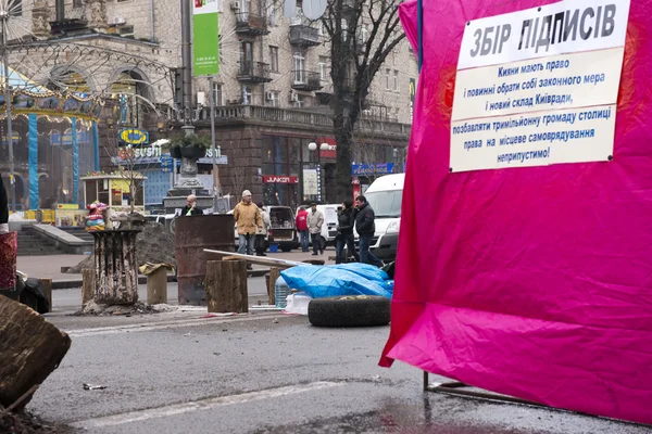 Disturbios en la calle Khreschatyk en Kiev — Foto de Stock